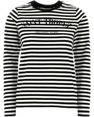 MICHAEL Michael Kors Embroidered Stripe T-Shirt - Black