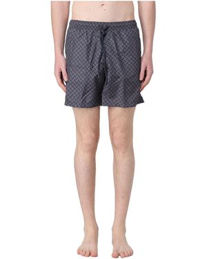 Drumohr Patterned Drawstring Swim Shorts - Blue