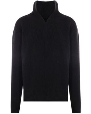 Rick Owens High-Neck Wool Jumper - Black