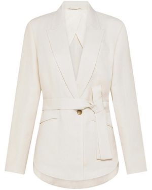 Seventy Tie-Detail Single-Breasted Blazer - White