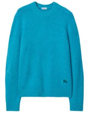 Burberry Ekd Intarsia-Knit Crewneck Jumper - Blue