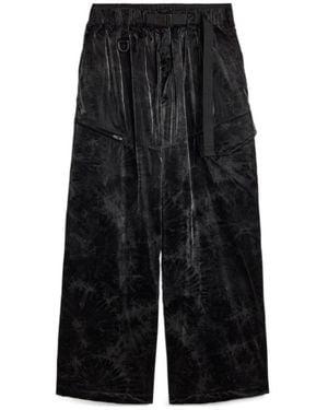 Y-3 High-Shine Tie-Dye Pants - Black