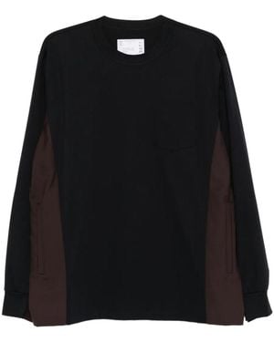 Sacai Panelled Pocket T-Shirt - Black