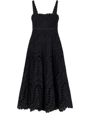 Charo Ruiz Cotton-Blend Midi Dress - Black