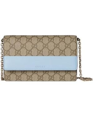 Gucci Gg Emblem Wallet On Chain - White