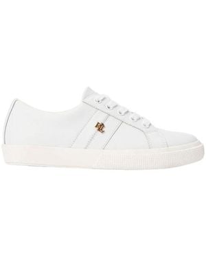 Ralph Lauren Janson Leather Court Trainers - White