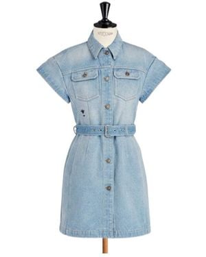 Dior Iviera Short Belted Shirtdress - Blue