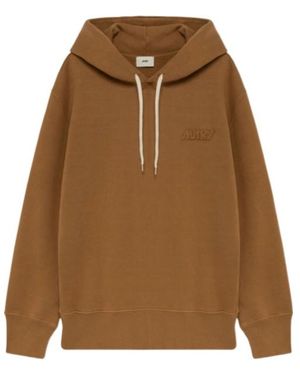 Autry Tonal Logo Hoodie - Brown