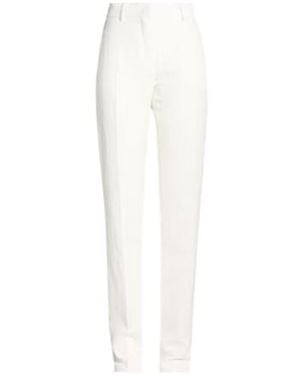 Sportmax Solid Color Twill Straight-Leg Pants - White