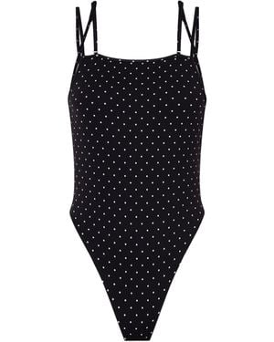 Tom Ford Polka Dot Jersey Swimsuit - Black