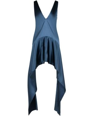 JW Anderson Acetate-Blend V-Neck Draped Mini Dress - Blue