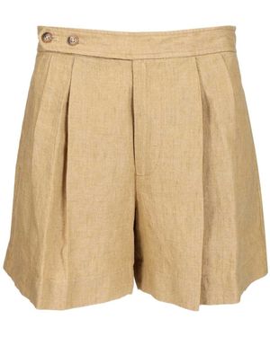 Polo Ralph Lauren Pleated High-Rise Shorts - Natural