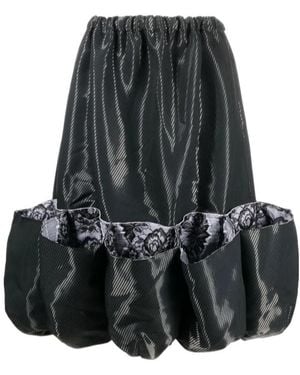 Comme des Garçons Puff Hem Lace-Trim Skirt - Black