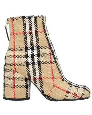 Burberry Plaid Ankle Boots - Natural