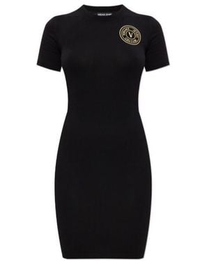 Versace Jeans Couture Couture Logo Printed Mini Dress - Black