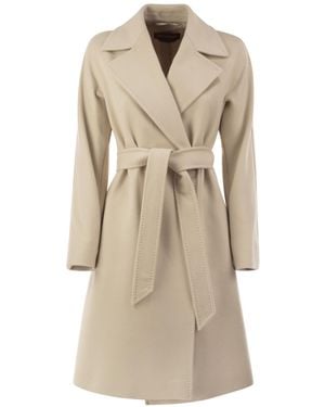 Max Mara Studio Ravenna Belted Wrap Coat - Natural