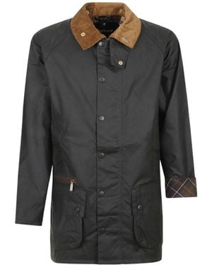 Barbour Long Waxed Cotton Jacket - Gray