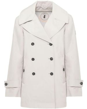 Save The Duck Long-Sleeved Trench Coat - White