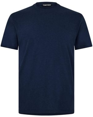 Tom Ford Crewneck Shortsleeve Tee - Blue