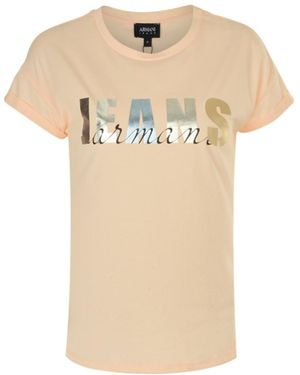 Armani Jeans Logo Short-Sleeved T-Shirt - Natural