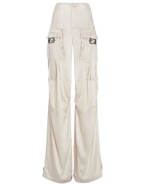 Fendi Ff Baguette Buckle Embellished Cargo Pants - White