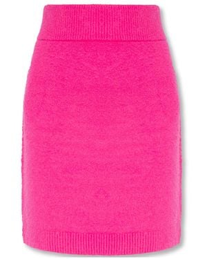 Helmut Lang Knit Pencil Mini Skirt - Pink