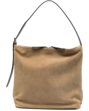 A.P.C. Maxi Suede-Finish Shoulder Bag - Natural