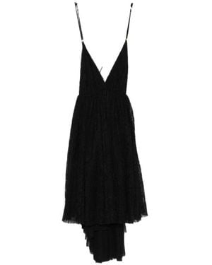 Elisabetta Franchi Lace Asymmetric Mini Dress - Black