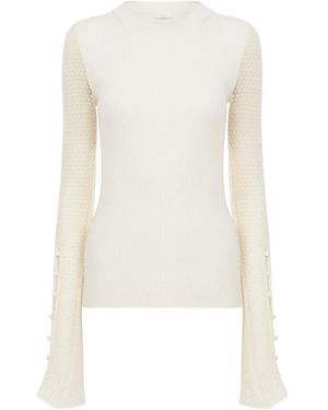 Chloé Logo Long-Sleeved Jumper - White