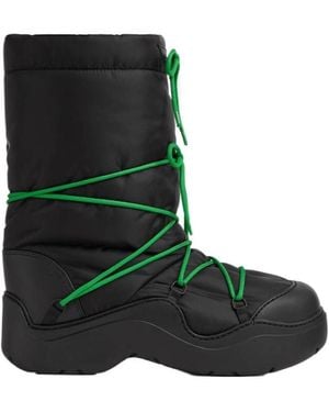 Bottega Veneta Lace-Up Puddle Bomber Boots - Green