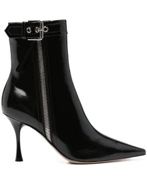 Gianvito Rossi 95Mm Leather Ankle Boots - Black