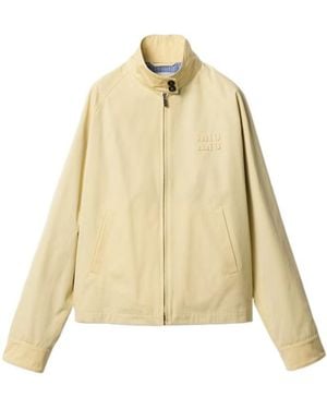 Miu Miu Cotton Poplin Shirt Jacket - Natural