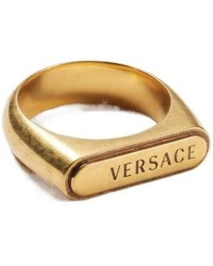 Versace Logo Tag Ring - Metallic