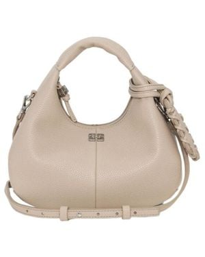 Ganni Zip-Up Mini Handbag - Natural