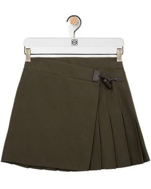 Loewe Pleated Mini Skirt - Green