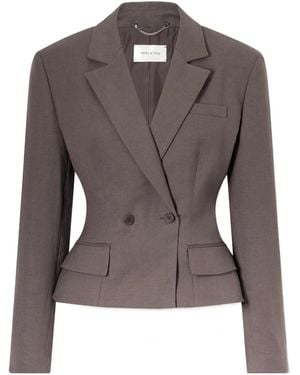 Magda Butrym Fitted Double-Breasted Blazer - Brown