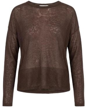 Closed Fine-Knit Long-Sleeve Sweater - Brown