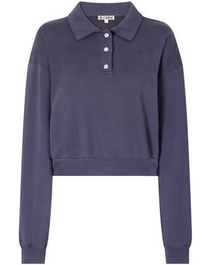 ÉTERNE Cropped Polo Sweatshirt - Blue