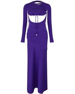 Off-White c/o Virgil Abloh Glam Embr Sporty Long Dress - Purple