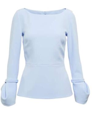 Safiyaa Peplum Crêpe Top - Blue