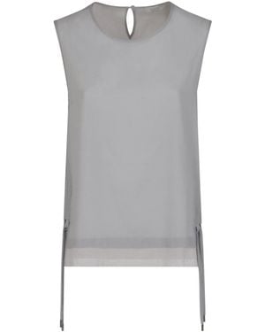 Peserico Side-Tie Sleeveless Top - Grey