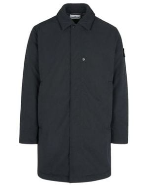 Stone Island Compass Patch Long Parka - Blue