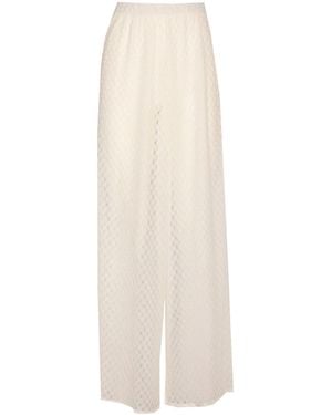 Missoni Raschel-Knit Wide-Leg Trousers - White