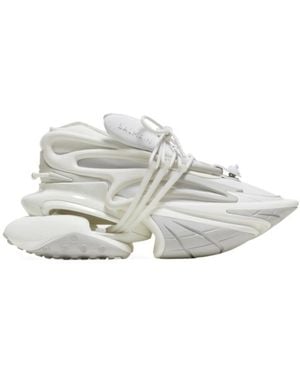 Balmain Unicorn Lace-Up Chunky Trainers - White