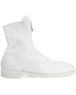 Guidi Logo Short Boots - White