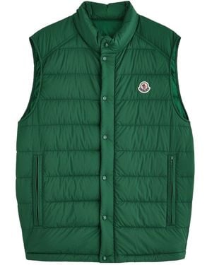 Moncler Stand-Collar Quilted Down Vest - Green