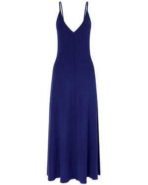 arch4 Clarbeston Cotton, Silk And Cashmere-Blend Maxi Dress - Blue