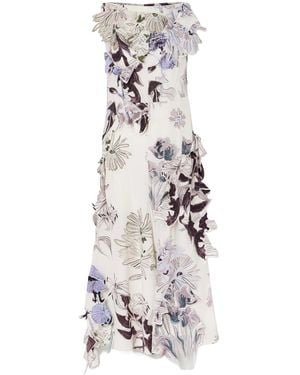Altuzarra Carrol Floral-Print Silk-Crepe Midi Dress - White