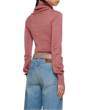 Valentino Logo Plaque Turtleneck Jumper - Red