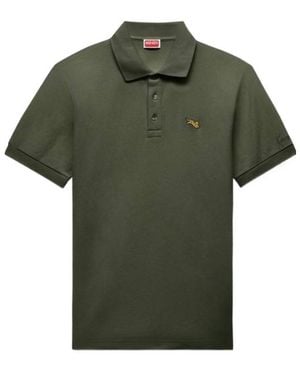 KENZO Jumping Tiger' Embroidered Slim Polo - Green